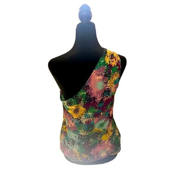 Never worn BCBG Maxazria one shoulder multi colored top excellent condition! - Picture 2 of 3